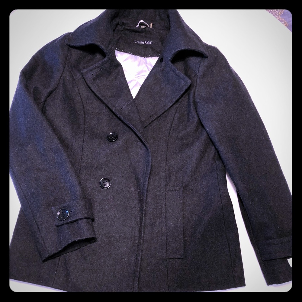 Calvin Klein Wool Pea Coat Sz 10